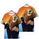 
Giselun Crazy Zootopia T-shirt Foxnik Funny 3D Pattern Top Short Sleeve Fashionable and Ever-Match Print T-shirt T1480 M Children's Clothing Height 110c 25-35Jin [Jin equals 0.5 kg]
