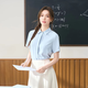 Fräulein Bird White Professionales Kurzärärmungshemd für Frauen im Sommer öffentliche Prüfung Interview Chiffon Top-Pendel-Outfit formelles Hemd