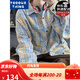 YOOOURTHING美式复古格子衬衫男长袖春秋冬加绒加厚宽松情侣百搭休闲衬衣外套 CJ9734-蓝格加绒 XL(建议125-145斤) 均码