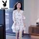 Playboy (Playboy) Fashion Casual Anzug Frauen 2025 Sommer-Neutemperament und Altersreduzierung gedruckter Chiffon-Top-Shorts Zwei-teilige schwarze Single-Hose-Sehen Sie sich das Bild an-Flaggschiff M _Suggested 80-100jin [Jin gleich 0,5 kg]