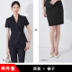 
Summer professional suit short-sleeved small suit collar coat for women new style hotel front desk workwear formal suit waist-hugging work new style blue single piece suit (JY6210) S