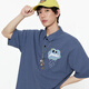 古由卡（GUUKA）情侣装t恤潮牌短袖男士衣服夏季2025新款休闲大码宽松五分半截袖 中灰色F6625 M