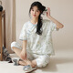 Yalu Summer National Style Pajamas Женский костюм тонкая повседневная национальная тенденция с коротки