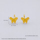 Laomiao Gold Butterfly Earrings Pure Gold Sweet Fairy Butterfly Earrings for Girlfriend and Wife as a Birthday Gift About 2.51g