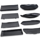 Vedina de melamina Plato de maceta caliente Placa de vegetales Placa de barbacoa negra porcelana de carne de res de porcelana placa de barbacoa rectangular KK LJP1098 10 paquetes