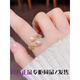 DL 1998 Chinese Valentine's Day gift pearl ring outlet 18k gold French micro-paved open micro-paved flower pearl ring (live)