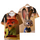 
Giselun Crazy Zootopia T-shirt Foxnik Funny 3D Pattern Top Short Sleeve Fashionable and Ever-Match Print T-shirt T1480 M Children's Clothing Height 110c 25-35Jin [Jin equals 0.5 kg]