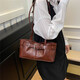 Spring and summer retro versatile new shoulder bag fashionable work commuting fashion bag casual versatile niche shoulder red brown
