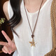 Collar de estrellas de mar Shimilad para mujeres 2025 NUEVA variedad diaria Cadena de nicho de suéter de martillo de martillo largo [collar de estrellas estrellas]