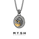 Mingyang Decorative Sea gold coin can be rotated 925 sterling silver Pixiu necklace men's medal pendant high-end original accessories gift Pixiu pendant + silver chain 55cm