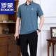Lomon Daddy Summer Herren-Kurzarm T-Shirt 2025 Neue Mitte- und ältere Sportbekleidung Set Herren Summer Vaters Day Kleidung 753 Militärgrün [Single T-Shirt] 2XL [Vorgeschlagen 140-160jin [Jin entspricht etwa 0,5 kg]]