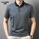 
Lilang men's lapel short-sleeved T-shirt summer striped young and middle-aged business casual POLO shirt ice silk breathable top green 13691 S 165