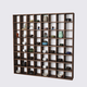 
Yonghuan solid wood bo ancient shelf lattice rack teapot display rack tea cup rack tea set storage rack multi-bow grid re-burning special shape 4839 grid