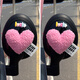 Jingmengyuan Electric Vehicle Tricycle Rearview Mirror Decoration Sticker Small Accessory Love Dashboard Ornaments Battery Car Steering Wheel Accessories Girly Pink Love Heart + Lucky Patch 1 Pair