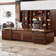 Kong Qiu Mingge new Chinese style desk boss table ebony wood president table solid wood carved new board chairman executive desk 2.0 meters boss table