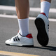 阿迪达斯（adidas）男鞋 25夏季新款运动鞋复古时尚撞色休闲鞋透气缓震防滑中帮板鞋 KK1283/白/黑/红/撞色小白鞋 44  码