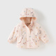 David Bella children's hooded coat girls waterproof and breathable top autumn baby printed coat