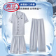 
LangSha Summer Pajamas 2025 New Men's Ice Silk Ice Silk Silk Short Sleeve Trousers Men's Summer Three-Piece Household Clothing 14904+K15904 L