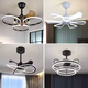 TMJD MISS integrated fan light Nordic fan light 2025 new master bedroom restaurant ceiling fan light household integrated chandeliers modern invisible model 9227 black 60cm-three colors-inverter six gears