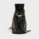 CHARLES/KEITH25 autumn new product soft drawstring simple chain lucky bag bag hand tote bag women's bag CK2-80151536 Black S