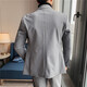 Jason's casual suit men's slim British double-breasted suit suit men's business professional formal groom's wedding dress blue (suit + pants) XL
