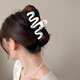 Cream Korean style gentle and elegant love wave clip for female queens new style shark clip temperament hairpin milk white + blue love clip 2 pcs