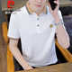 Pier Cardin high-end pure cotton short-sleeved T-shirt for men 2025 summer new striped short-sleeved Polo shirt casual versatile lapel t-shirt 6626 gray L suggest 105-120Jin [Jin equals 0.5 kg]