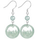 Vzzs Natural A-Grade Jade Blue Water Arendillas de loto de loto Jade S925 Pendientes de estilo antiguo de plata Jade Agua Azul de loto D691