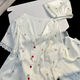 ZIPJBXins Small Cherry Lace-edged Ice Silk Pajamas for Women in Summer Three-Piece Short Sleeve Shorts Pants Home Clothing Thin LW-9207 [Short Sleeve Shorts] M [Suggested 80-100Jin [Jin equals 0.5 kg]]