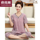 Yu Zhaolin (Yuzhaolin) Madre Pajamas de manga corta Summer Fina Damas de mediana edad MM200Jin de mediana edad y ancianos MM200Jin [Jin es igual a 0.5 kg] más grasa de tamaño grande W6624 Venta especial 3XL (160-180Jin [Jin iguala 0.5 kg]))