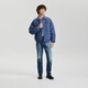 Lee Zhang Linghe endorses the new 726 standard mid-rise straight-leg brushed mid-dark blue men's jeans for autumn and winter 25, warm mid-dark blue 32
