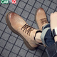Cartelo Martin Boots Herren Trendy Mid-Top British Style Retro Work Stiefel vielseitige Winter High-Top Herrenschuhe plus Fleece Leder Kurzstiefel 15882 Gelbbraun 41