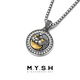 Mingyang Decorative Sea gold coin can be rotated 925 sterling silver Pixiu necklace men's medal pendant high-end original accessories gift Pixiu pendant + silver chain 55cm