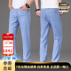 ZKHE Luxury Cool Jeans Summer Summer Pantalones delgados para hombres Tiansi Light Blue Straight 2025 Nuevos pantalones casuales Azul 9767 28