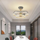 JPHZNB ventilateur de plafond lumière ventilateur clair salon salle à manger moderne luxe de luxe de luxe avec ventilateur électrique intégrée de salon de salle à manger intégrée 9277-trois couleurs de lumière + contrôle elfe