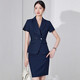 
Summer professional suit short-sleeved small suit collar coat for women new style hotel front desk workwear formal wear waist work new style blue suit + skirt (JY6210) L