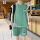 
AEMAPE ice silk sports vest suit men's summer new fake two-piece sleeveless T-shirt vest trendy men's outfit T 6189 white coffee set 2XL about 140-155 Jin [Jin equals 0.5 kg] can be worn
