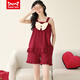 
Cat Man MIIOW nightgown Women's summer pure cotton thin sleeveless suspender pajamas suit wedding festive natal D9906 M