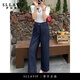 萨拉维夫牛仔裤女2025夏季新款小个子薄款高腰九分直筒窄版阔腿裤潮 丹宁蓝九分[防褪色] S [8597斤]
