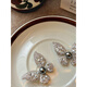 Companion blessing butterfly brooch women's corsage brooch temperament autumn and winter coat small fragrance butterfly black pearl
