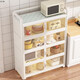 Gabinete de almacenamiento de almacenamiento de múltiples capas de cocina SELLE montada en el piso de la cuenca de verduras a prueba de polvo, platos, macetas y utensilios con puertas y gabinetes de cinco capas 60*40*136 Blanco espesado mejorado 695 695 mejorado 695