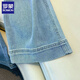 Lomon Summer Blue Light Blue Nine Point Version étroite Jeans droits pour les femmes 2025 Nouveau pantalon large largeur à patte haute Light Blue_Nine-Point L [suggéré 105-115jin [Jin est égal à 0,5 kg]]]
