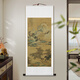 Chengliu Ming Shen Zhou <Qingjiang Informe de residencia aislada> Pinturas colgantes de desplazamiento Nuevo chino Pinturas de decoración de paisaje Sala de estudio Sala de té Mural 12083: Imagen tropical Tamaño general: 41*102cm Seda de mocas blancas lácteos