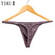 Tiku 2025 Neues Tiku-Männer sexy Tanga-Stretchmodal Druck atmungsaktivem dünnem Gürtel Traaceless unsichtbarer T-Trouser dunkelviolett 1 Streifen M 2,0-2,3 Fuß