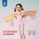 Ropa de año nuevo ropa infantil chicas camiseta de manga corta 2025 verano de estilo étnico nuevo infantil jaleo de cuello redondo top zhilan púrpura 130 cm