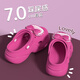 WCZ German bow hole shoes for women in summer wear thick sole to increase the feeling of heightening and anti-slip cute and versatile beach and beach Rose Red 35 -36_(suitable for 35-36 feet)