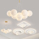 Zunyi LED Wohnzimmer Hauptlichtrestaurant Nordic Creative Cream Style Kronleuchter Schlafzimmer Deckenlampe Ganzes Haus Kombination Paket 1W 9734-gold 13-köpfiges Drei-Farben-Licht-Weiß-Ball 1