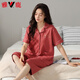 
Yalu Light Luxury New Pajamas for Women in Summer Thin Pure Cotton Short Sleeve Cropped Pants Home Clothing Women's Summer Outdoor Set 9898 M [80-100Jin [Jin equals 0.5 kg]]