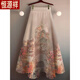Hengyuanxiang jupe féminine jupe mi-longueur 2025 Nouvelle jupe à l'ourlet imprimée à la mode, la jupe mince et tombante et trop genoue. Jupe-fleur nationale m recommandée 80-95