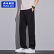 Baumwollgemachte Eisseide Cool Casual Hosen für Jungen Sommer dünne, schnell trocknende Sporthosen für Männer 2025 neue drapierte gerade leghosen 6625 Hellgrau M [90-110jin [Jin gleich 0,5 kg]]]